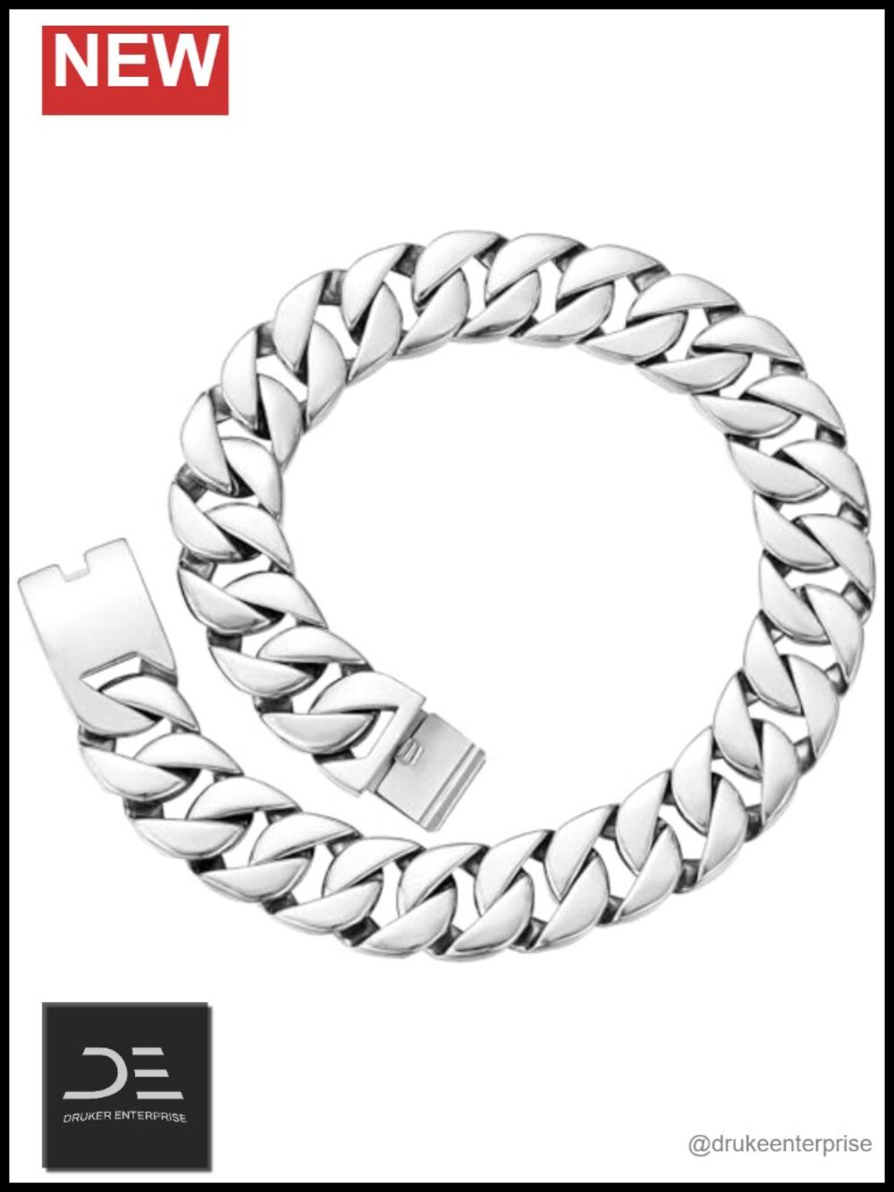 Heavy Duty 32mm Cuban Link Chain Bracelet Necklace Gift Box